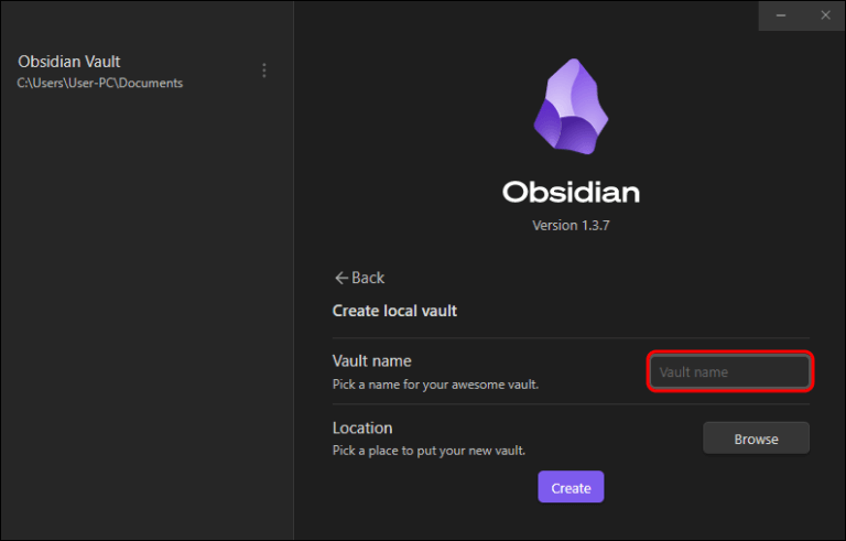 كيفية إنشاء Vault جديد في Obsidian - %categories