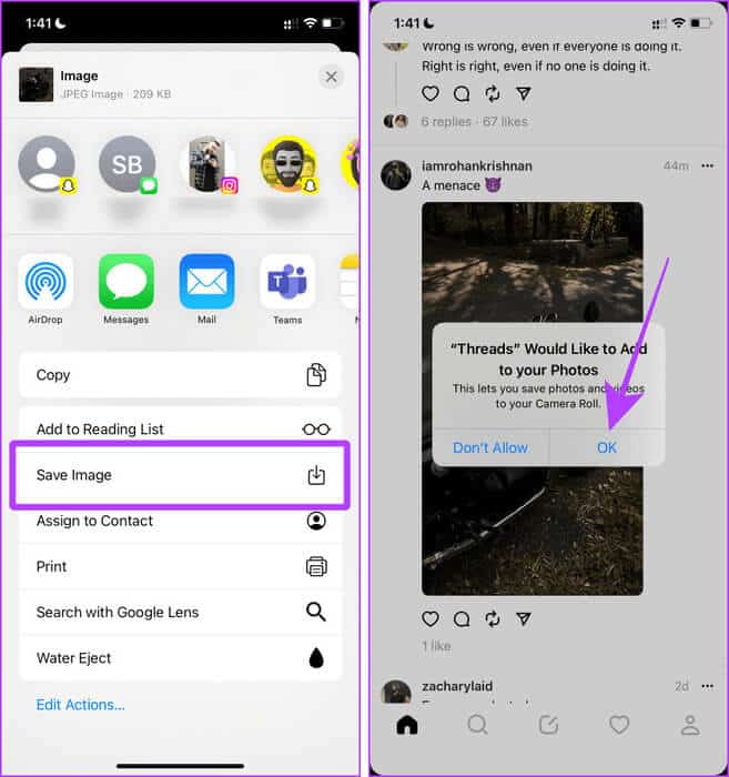 Allow-Threads-to-Save-Photos 5 طرق لتنزيل الصور ومقاطع الفيديو من Threads