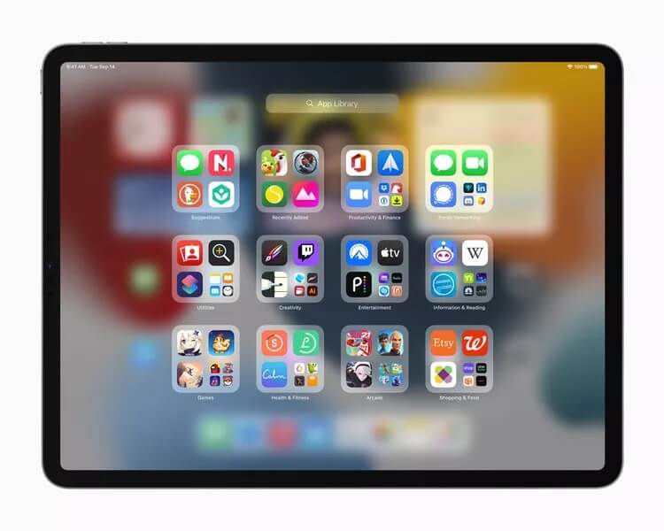 Apple_iPadOS15_App-Library دليل إصدارات iPadOS