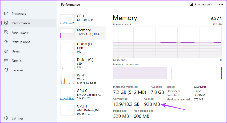 Cached أفضل 3 طرق لمسح ذاكرة التخزين المؤقت لذاكرة الوصول العشوائي على Windows 11