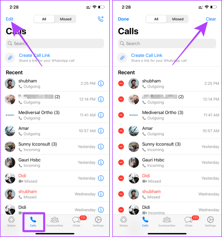 Calls-Tab-WhatsApp-iOS-768x818-1 كيفية حذف سجل مكالمات WhatsApp على أجهزة Android وiOS