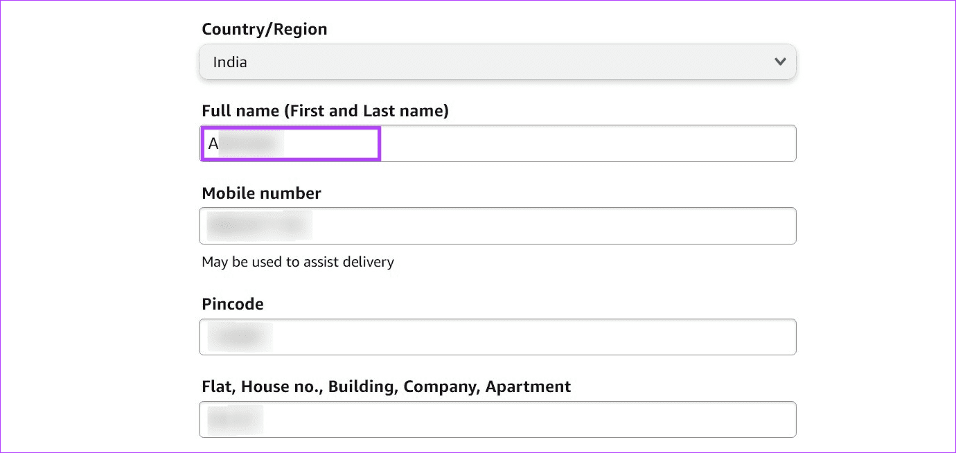 Change-name-on-address 9 طرق لإصلاح خطأ "لا يمكن شحن هذا العنصر" على Amazon