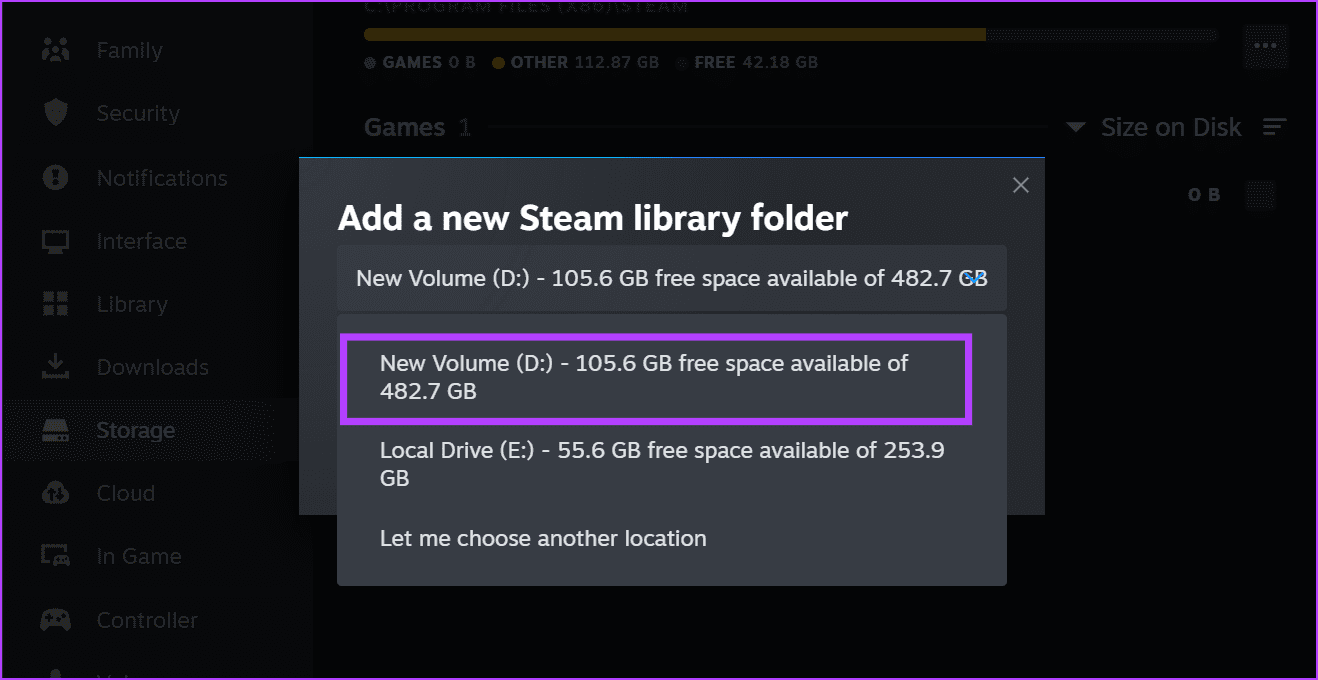 Change-the-Game-Install-Location-2 أفضل 8 طرق لإصلاح خطأ "تكوين المستودع غير صالح" على Steam في Windows 11