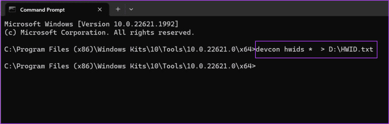 Check-Hardware-ID-using-Using-Windows-Drivers-Kit-3-768x245-1 4 طرق سريعة للتحقق من معرف الجهاز (HWID) في Windows 11