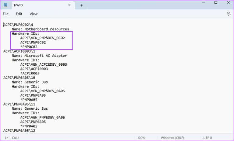Check-Hardware-ID-using-Using-Windows-Drivers-Kit-4-768x464-1 4 طرق سريعة للتحقق من معرف الجهاز (HWID) في Windows 11