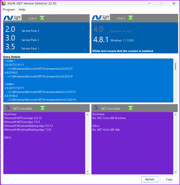Check-NET-Framework-Version-using-asoft 5 طرق سريعة للتحقق من إصدار .NET Framework على Windows 10 و Windows 11