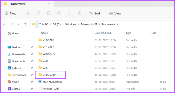 Check-NET-Framework-Version-using-file-explorer-2 5 طرق سريعة للتحقق من إصدار .NET Framework على Windows 10 و Windows 11