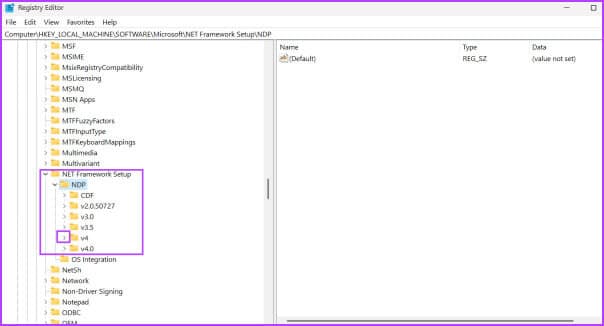 Check-NET-Framework-Version-using-registry-editor-2 5 طرق سريعة للتحقق من إصدار .NET Framework على Windows 10 و Windows 11