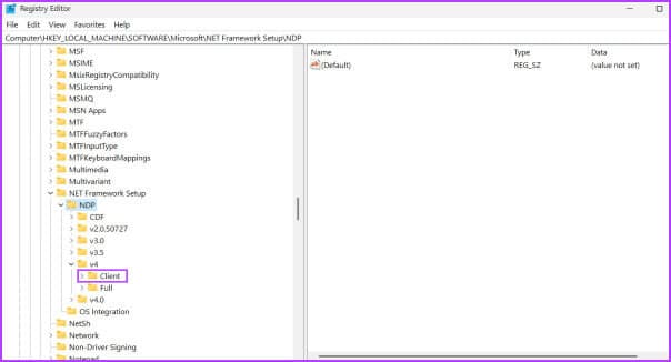 Check-NET-Framework-Version-using-registry-editor-3 5 طرق سريعة للتحقق من إصدار .NET Framework على Windows 10 و Windows 11