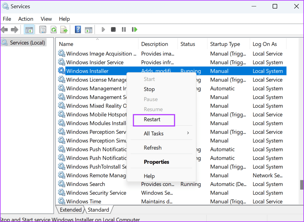 Check-Windows-Installer-Service-2 أفضل 7 طرق لإصلاح خطأ لا يمكن الوصول إلى خدمة Windows Installer