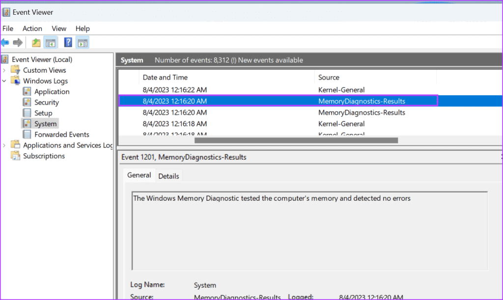 Check-Windows-Memory-Diagnostic-Tool-report-2-1024x611-1 أفضل 7 طرق لإصلاح الخطأ "Page Fault in Nonpaged Area’" في Windows 10 وWindows 11