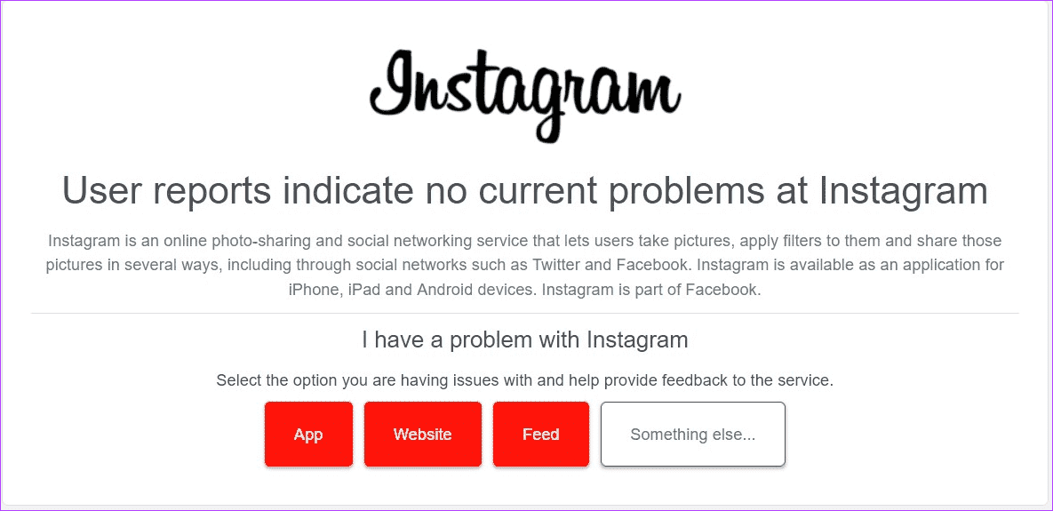 Check-if-Instagram-Is-Down 8 طرق لإصلاح "هذه الصفحة أو المحتوى غير متاح الآن" على Instagram