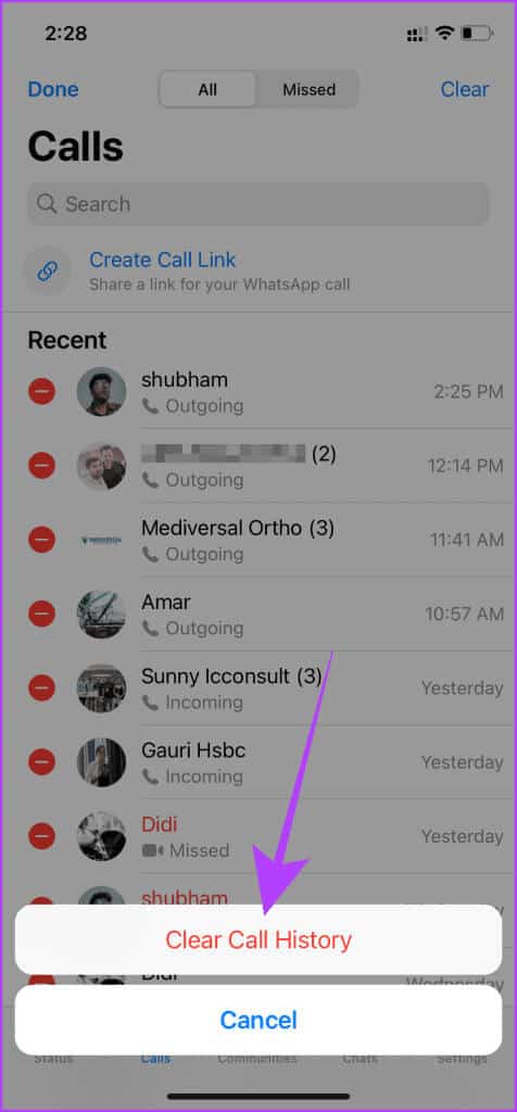 Clear-All-Call-History-WhatsApp-iOS-476x1024-1 كيفية حذف سجل مكالمات WhatsApp على أجهزة Android وiOS