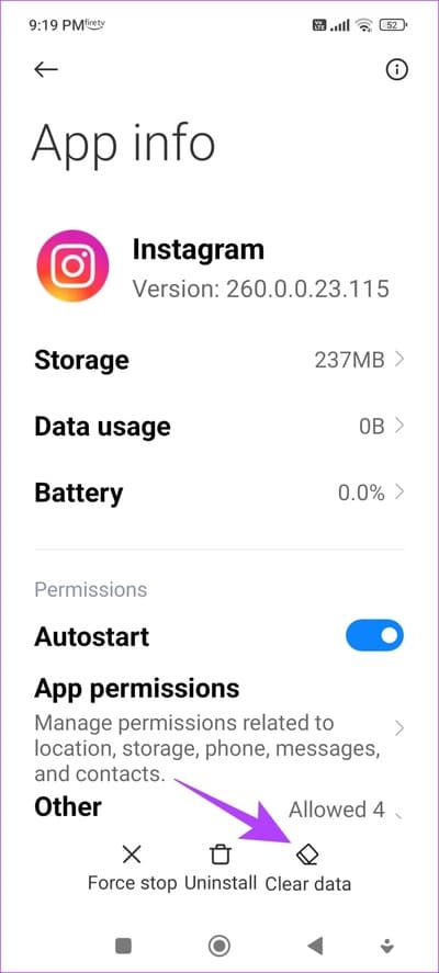 Clear-Data-5 كيفية إصلاح ظهور "نقيد نشاطًا معينًا لحماية مجتمعنا" على Instagram
