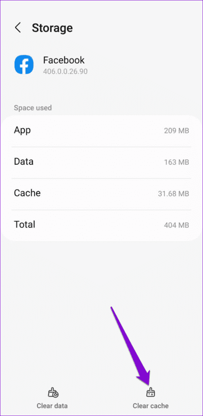 Clear-Facebook-App-Cache أفضل 7 طرق لعدم إرسال الرسائل على Facebook Marketplace