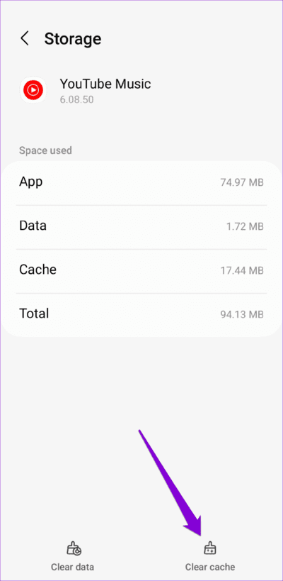 Clear-YouTube-Music-App-Cache-750x1536-1 أفضل 8 طرق لإصلاح خطأ "الأغنية غير متوفرة" في YouTube Music لأجهزة Android و iPhone