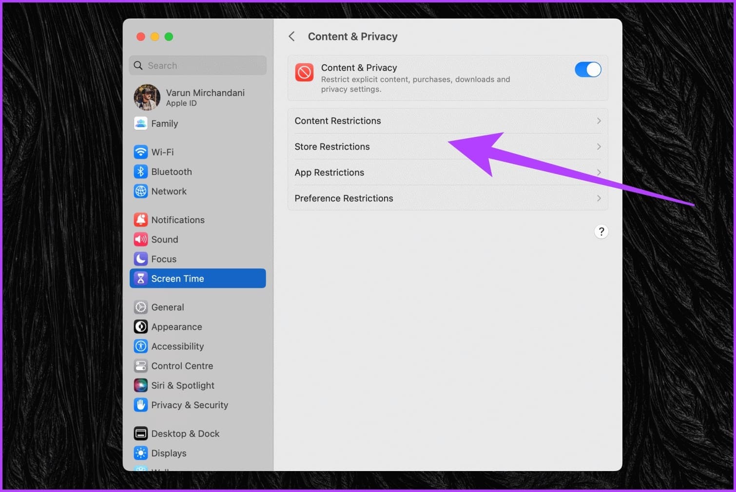 Click-on-Store-Restrictions كيفية السماح بالمحتوى الصريح أو إيقاف تشغيله على Apple Music