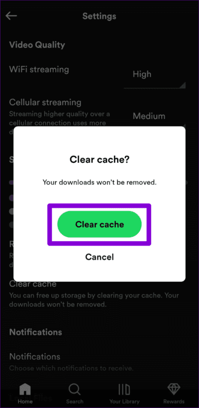 Confirm-Clear-Spotify-Cache-on-Mobile-3-750x1536-1 أفضل 9 طرق لإصلاح خطأ "Spotify لا يمكنه تشغيل هذا الآن"