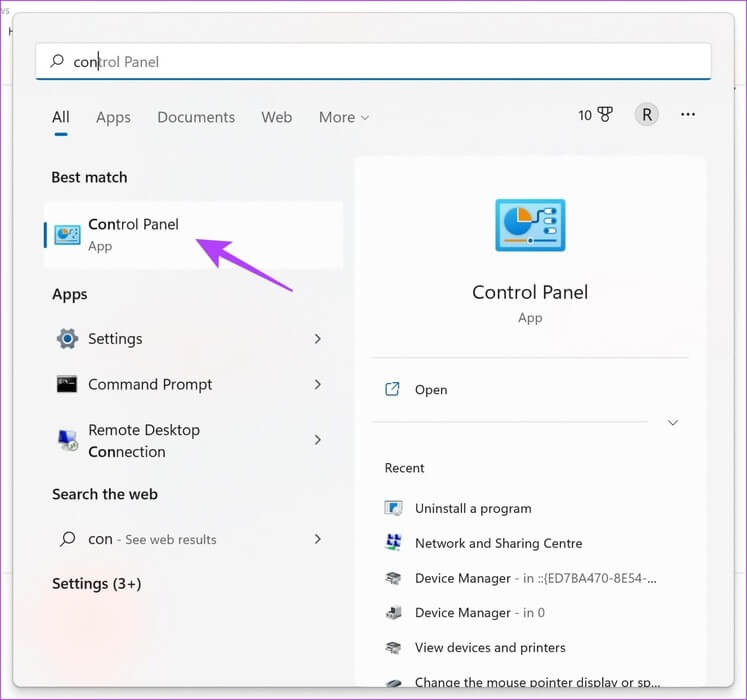 Control-Panel-1536x1440-2 كيفية استخدام شاشة خارجية مع جهاز كمبيوتر محمول مغلق على نظام Windows