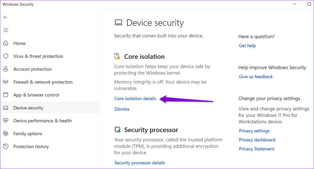 Core-Isolation-Details-in-Windows-11-1024x551-1 أهم 6 طرق لإصلاح الخطأ تم إيقاف Memory Integrity في Windows 11