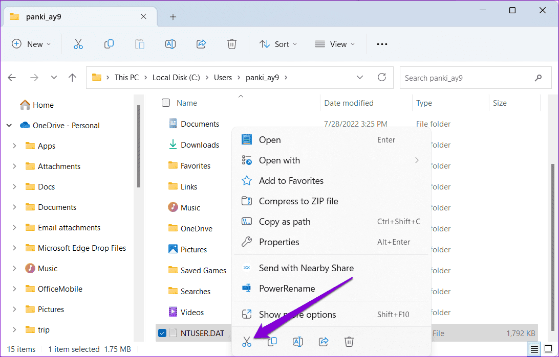 Cut-File-on-Windows أهم 5 إصلاحات لخطأ "فشلت خدمة ملف تعريف المستخدم في تسجيل الدخول" في Windows 11