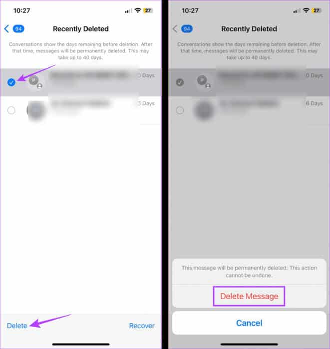 Delete-Group-Message كيفية حظر الدردشات الجماعية المزعجة على iPhone