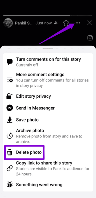 Delete-Story-From-Facebook-App-750x1536-1 أفضل 6 طرق للإصلاح لا يمكن حذف قصة على Facebook Messenger