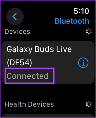 Device-Connected-1 كيفية توصيل سماعات Bluetooth مع Apple Watch