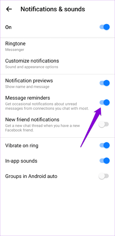 Disable-Message-Reminders-in-Messenger-750x1536-1 أفضل 7 طرق لإصلاح عدم إختفاء إشعار Facebook Messenger