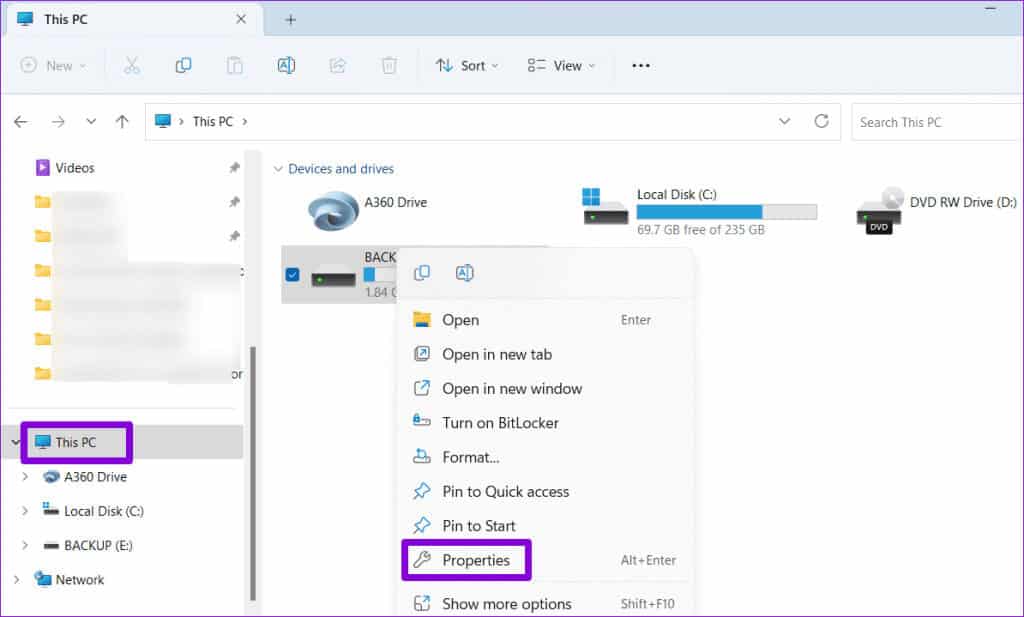 Drive-Properties-1-1024x617-2 أفضل 6 طرق لإصلاح خطأ غير محدد عند نسخ ملف أو مجلد في Windows