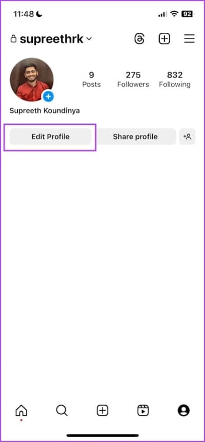 Edit-Profile كيفية إصلاح ظهور "نقيد نشاطًا معينًا لحماية مجتمعنا" على Instagram