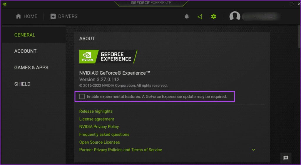 Enable-Experimental-Features-1024x564-1 أفضل 9 طرق لإصلاح عدم عمل NVIDIA GeForce Overlay على Windows