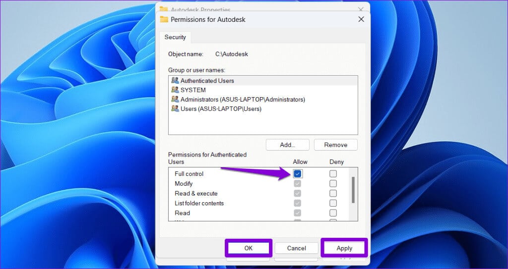 Enable-Full-Access-to-Folder-1024x543-2 أفضل 6 طرق لإصلاح خطأ غير محدد عند نسخ ملف أو مجلد في Windows