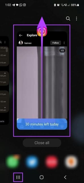 Force-Close-Instagram-on-Android 8 طرق لإصلاح "هذه الصفحة أو المحتوى غير متاح الآن" على Instagram