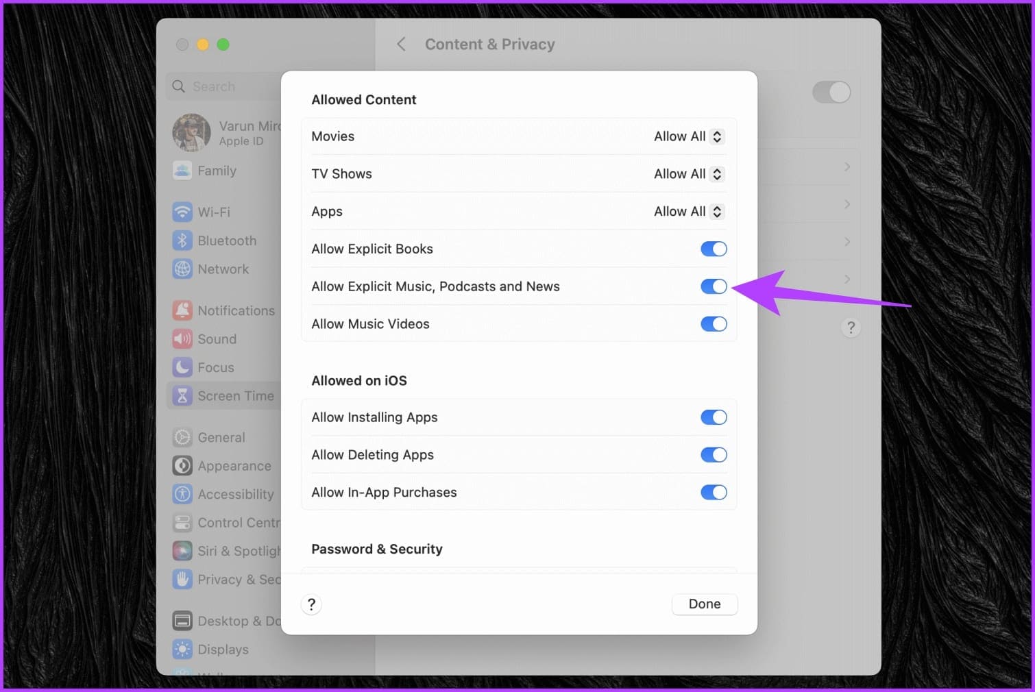 How-to-Allow-or-Block-Explicit-on-Apple-Music-on-Mac-Step-6 كيفية السماح بالمحتوى الصريح أو إيقاف تشغيله على Apple Music