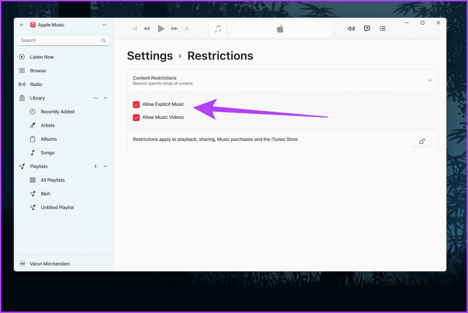 How-to-Allow-or-Block-Explicit-on-Apple-Music-using-Windows-Step-4-1-1536x1027-1 كيفية السماح بالمحتوى الصريح أو إيقاف تشغيله على Apple Music