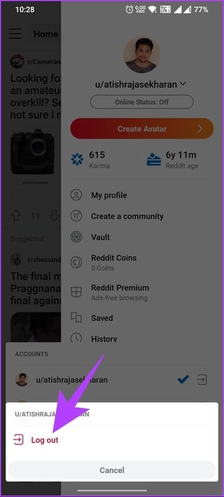 How-to-Log-Out-of-Reddit_3 كيفية تسجيل الخروج من Reddit على سطح المكتب والجوال