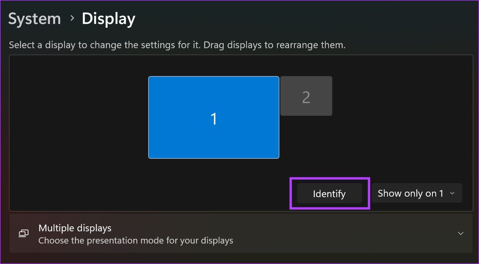Identify-Display-1536x847-1 كيفية استخدام شاشة خارجية مع جهاز كمبيوتر محمول مغلق على نظام Windows