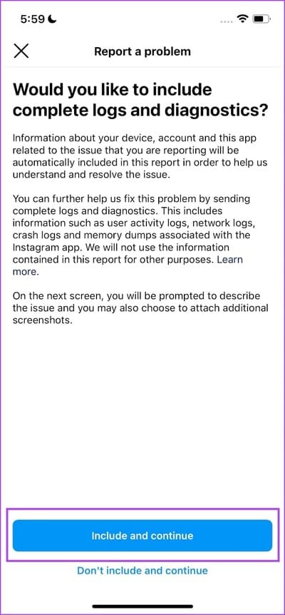 Include-and-Continue كيفية إصلاح ظهور "نقيد نشاطًا معينًا لحماية مجتمعنا" على Instagram