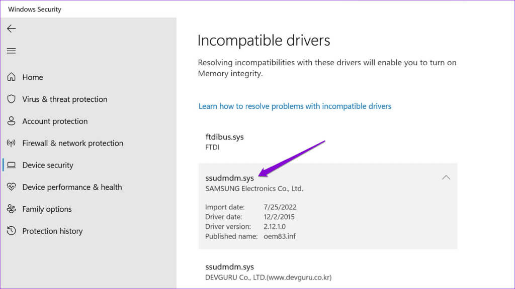 Incompatible-Drivers-1024x576-1 أهم 6 طرق لإصلاح الخطأ تم إيقاف Memory Integrity في Windows 11