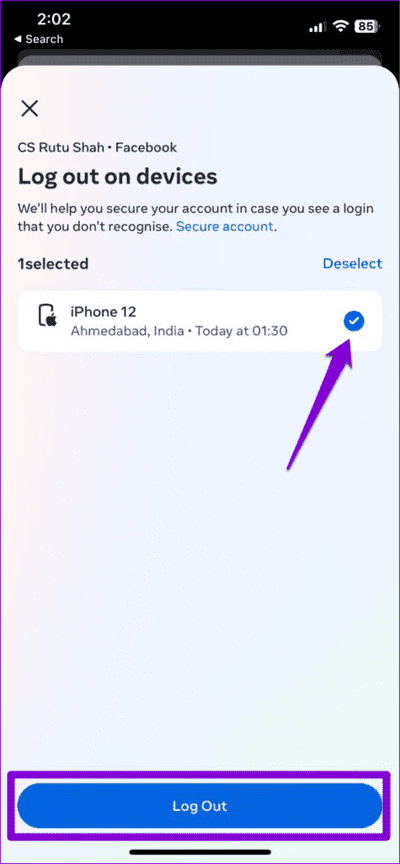 Log-Out-of-Messenger أفضل 7 طرق لإصلاح عدم إختفاء إشعار Facebook Messenger