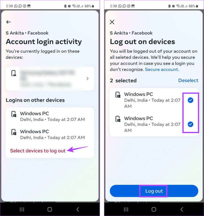 Log-out-of-selected-devices كيفية تسجيل الخروج من Facebook و Messenger على جميع الأجهزة