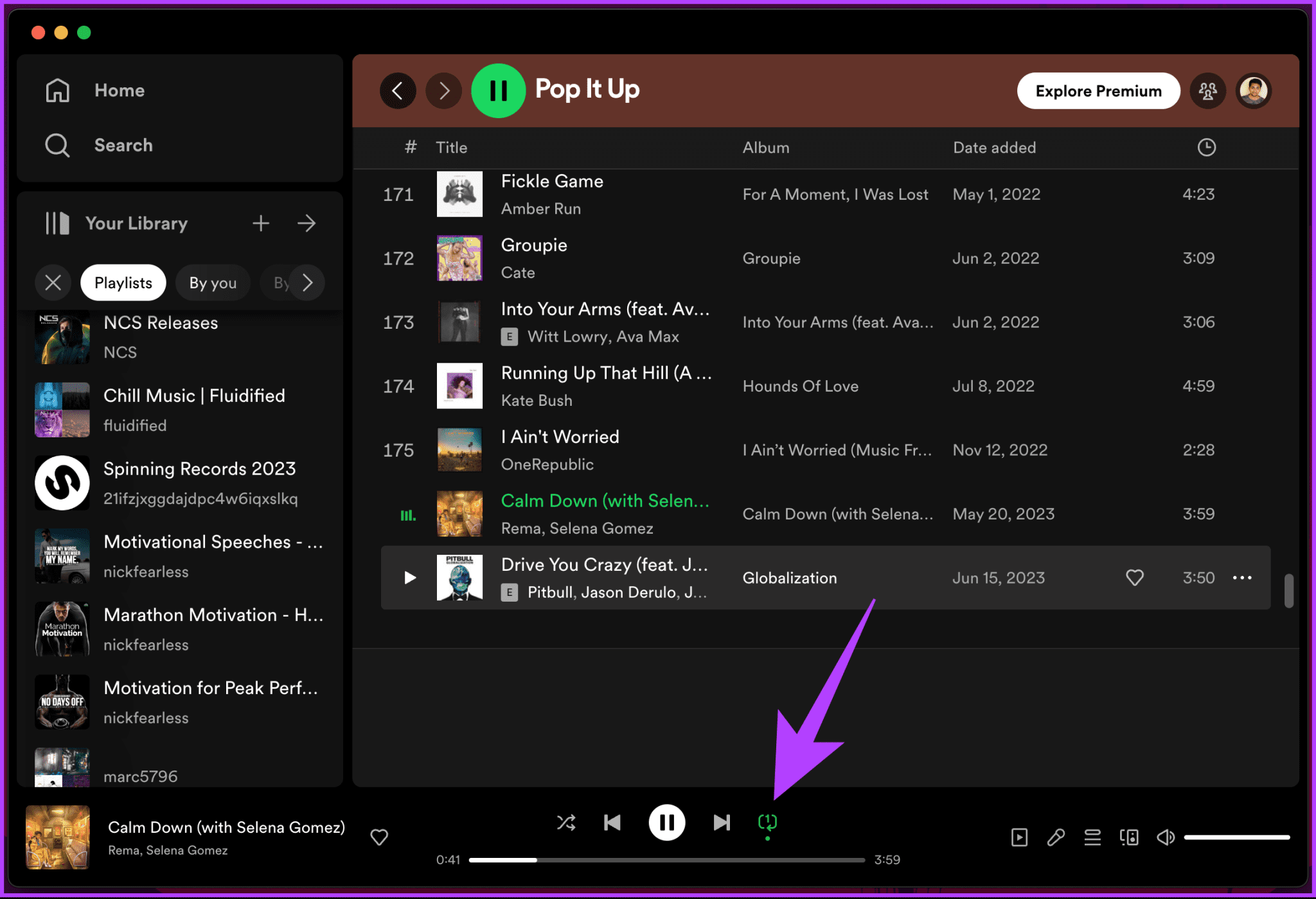 Loop-a-Song-on-Spotify_4-2048x1400-1 كيفية تكرار أغنية على Spotify بدون تدخل يدوي