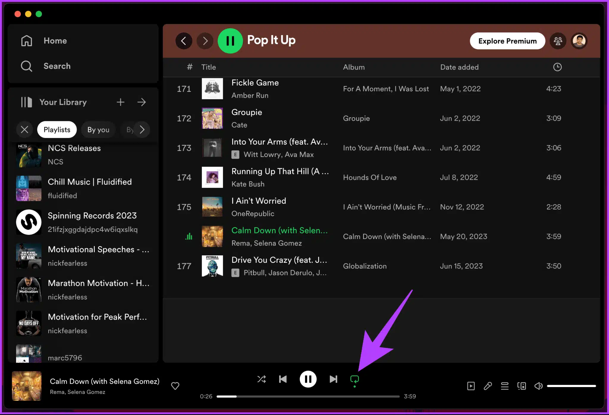 Loop-a-Song-on-Spotify_5-2048x1396-1 كيفية تكرار أغنية على Spotify بدون تدخل يدوي