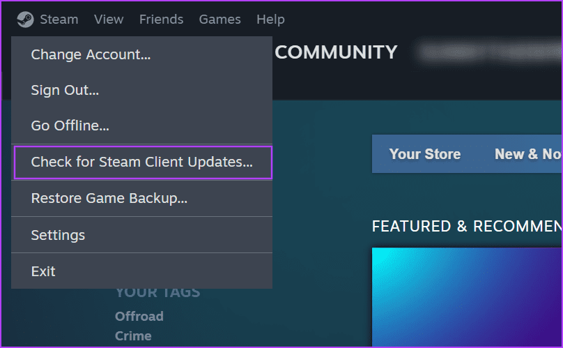 Manually-Update-Steam-1 أفضل 8 طرق لإصلاح خطأ "تكوين المستودع غير صالح" على Steam في Windows 11