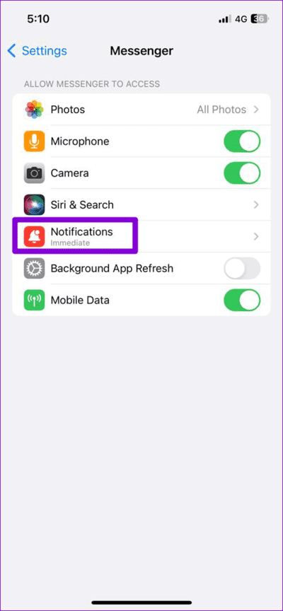 Messenger-Notifications-on-iPhone أفضل 7 طرق لإصلاح عدم إختفاء إشعار Facebook Messenger