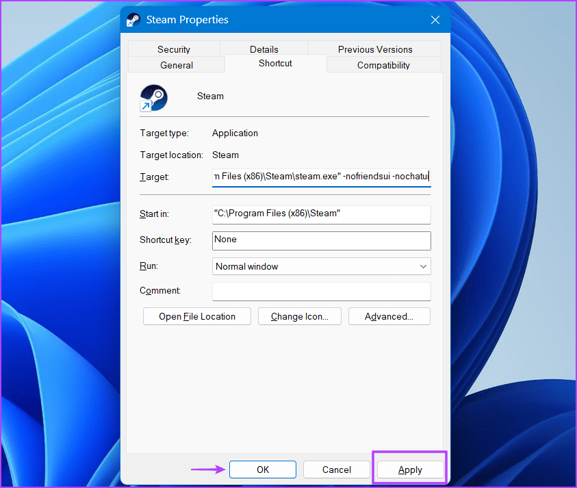 Modify-Steam-Executable-File-3 أفضل 7 طرق لإصلاح لا يمكن الوصول إلى شبكة أصدقاء Steam على Windows