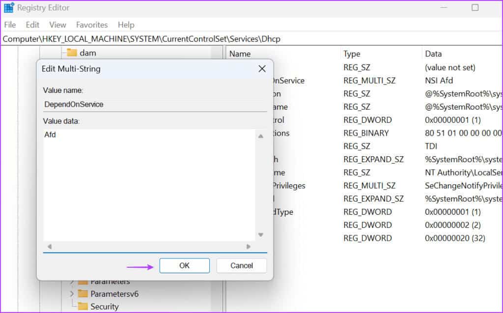 Modify-Windows-Registry-6-1024x637-1 أفضل 8 طرق لإصلاح خطأ "تعذر على Windows بدء تشغيل WLAN AutoConfig Service"