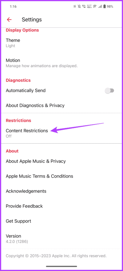New_How-to-Turn-off-or-Allow-Explicit-Content-on-Apple-Music-on-Android-Step-3-698x1536-1 كيفية السماح بالمحتوى الصريح أو إيقاف تشغيله على Apple Music