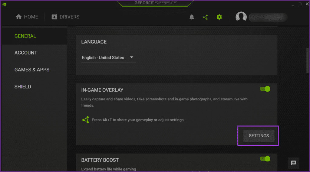 OPen-GeForce-Experience-overlay-settings-1024x569-1 أفضل 9 طرق لإصلاح عدم عمل NVIDIA GeForce Overlay على Windows